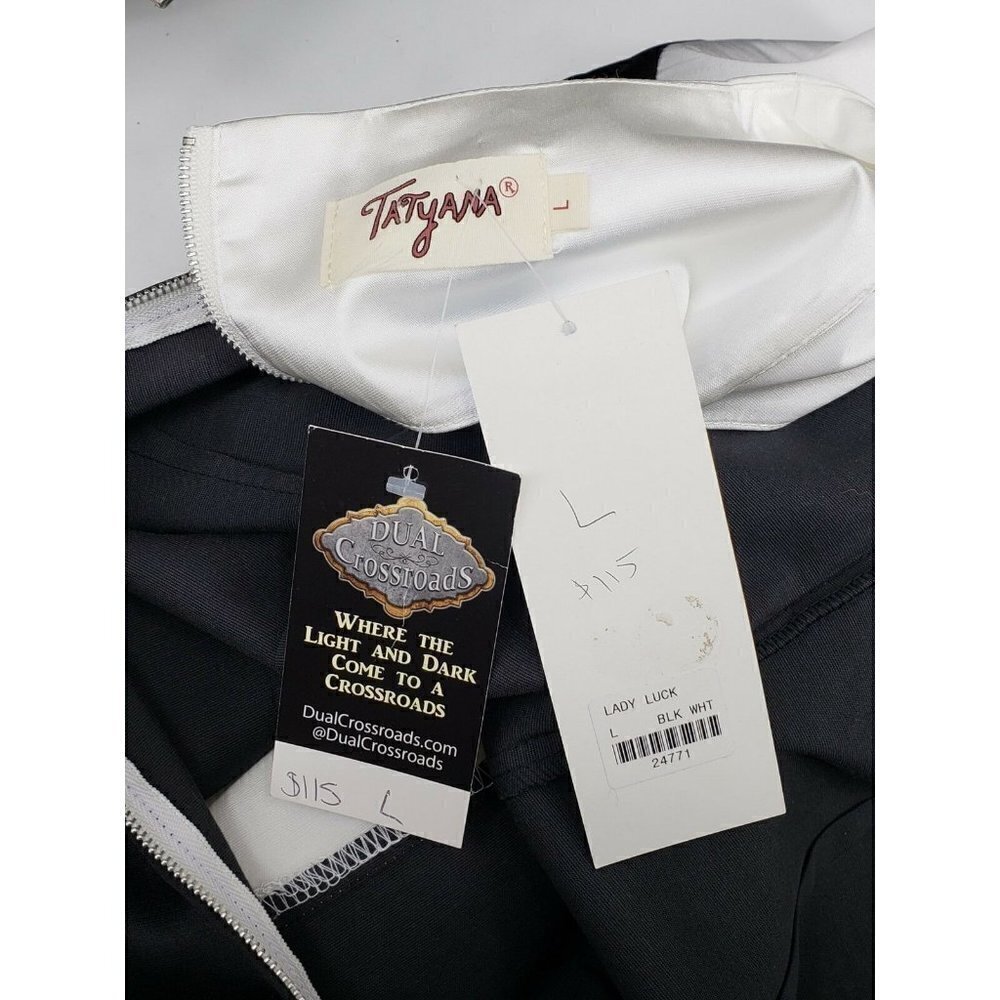 New  Tatyana Dress Womens Large Black White Wiggle Pencil Dress - Picture 5 of 8